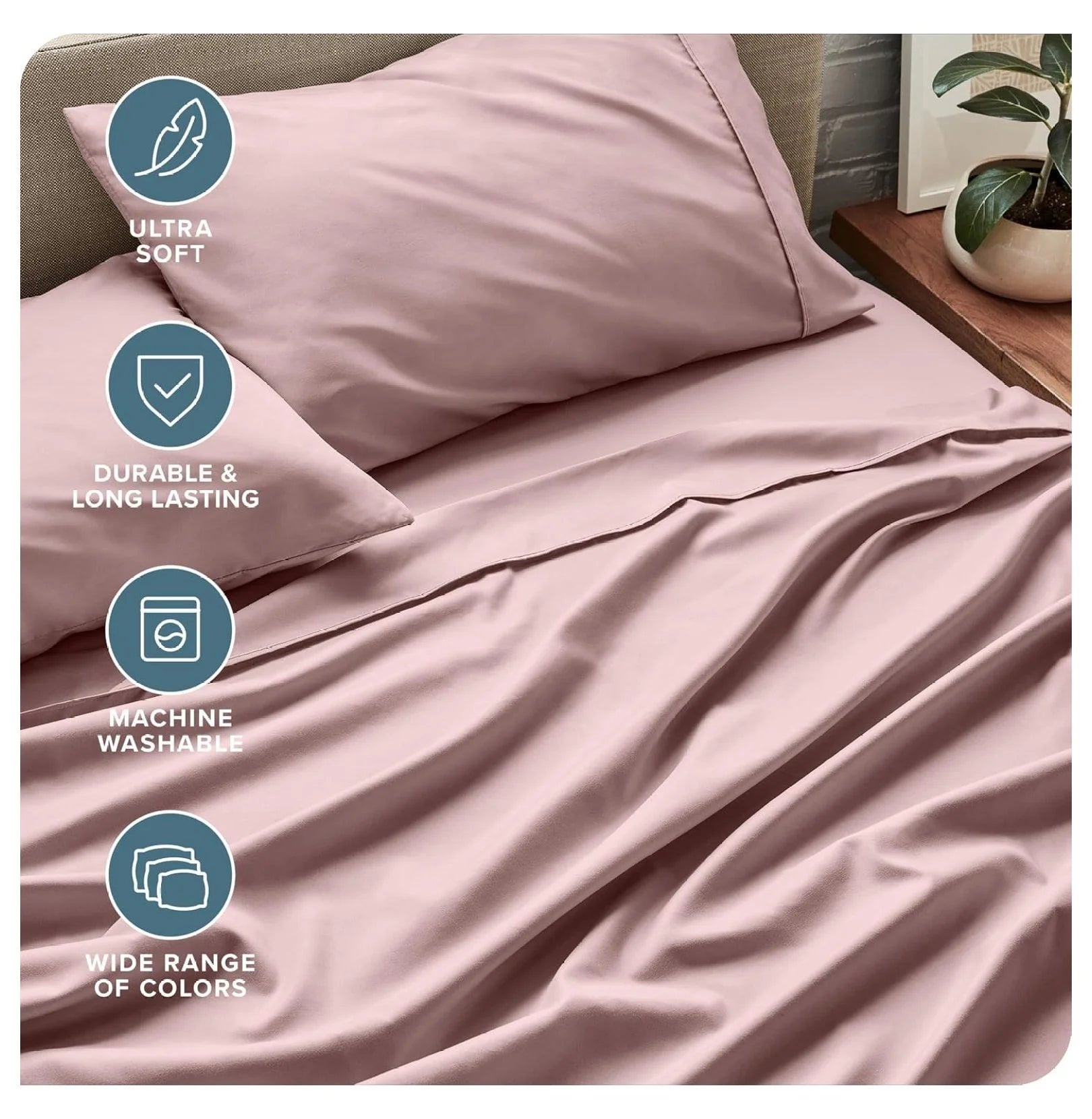 Split Head Flex King 4 Piece Microfiber Bed Sheet Set G327768