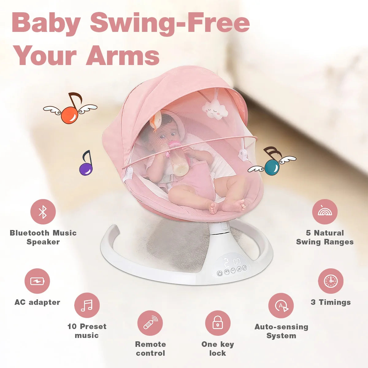Pink Baby Swing H8863