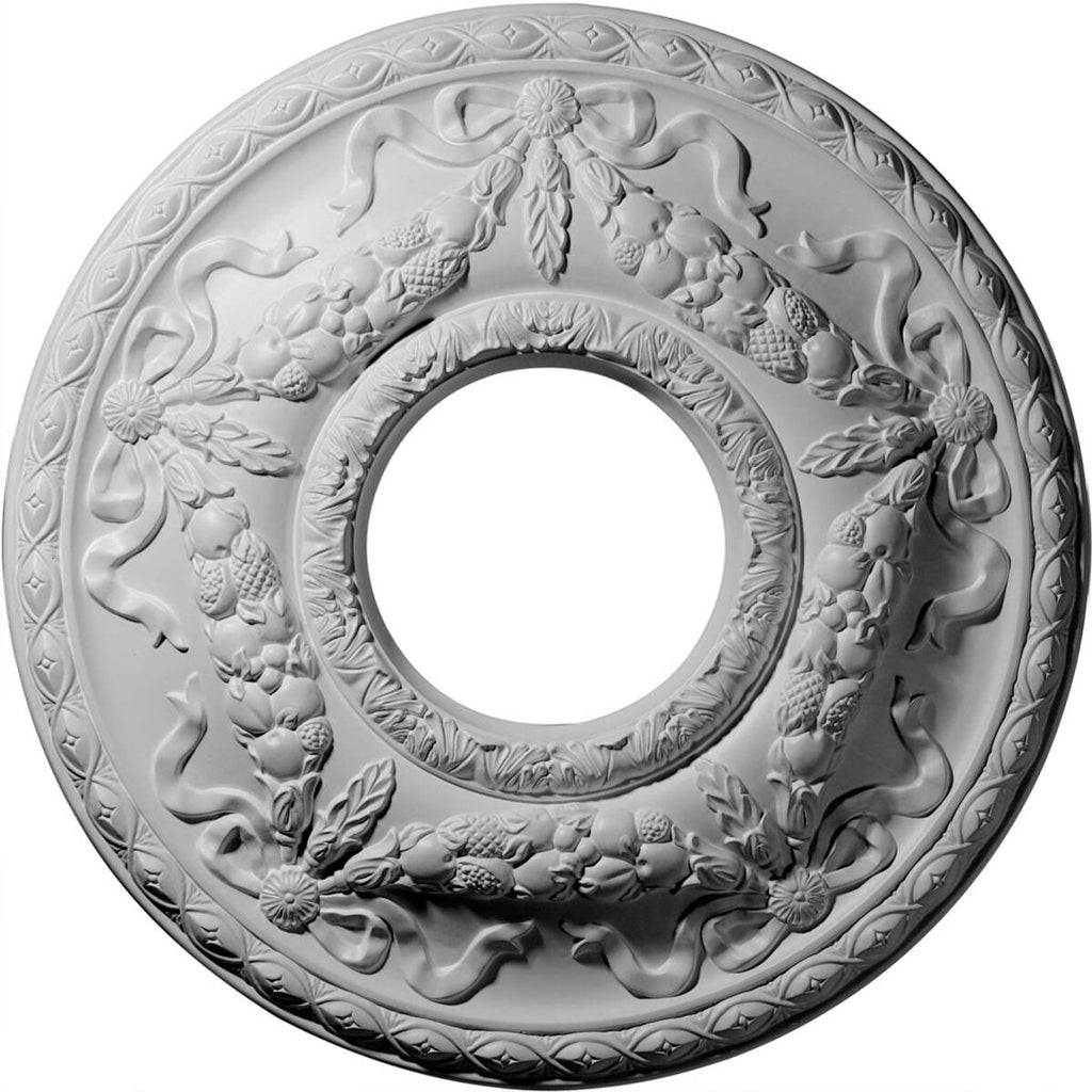 22 1/8x22OD x 7 1/4x22ID x 1 3/4x22P Ceiling Medallion Hand-Painted Pewter P399742