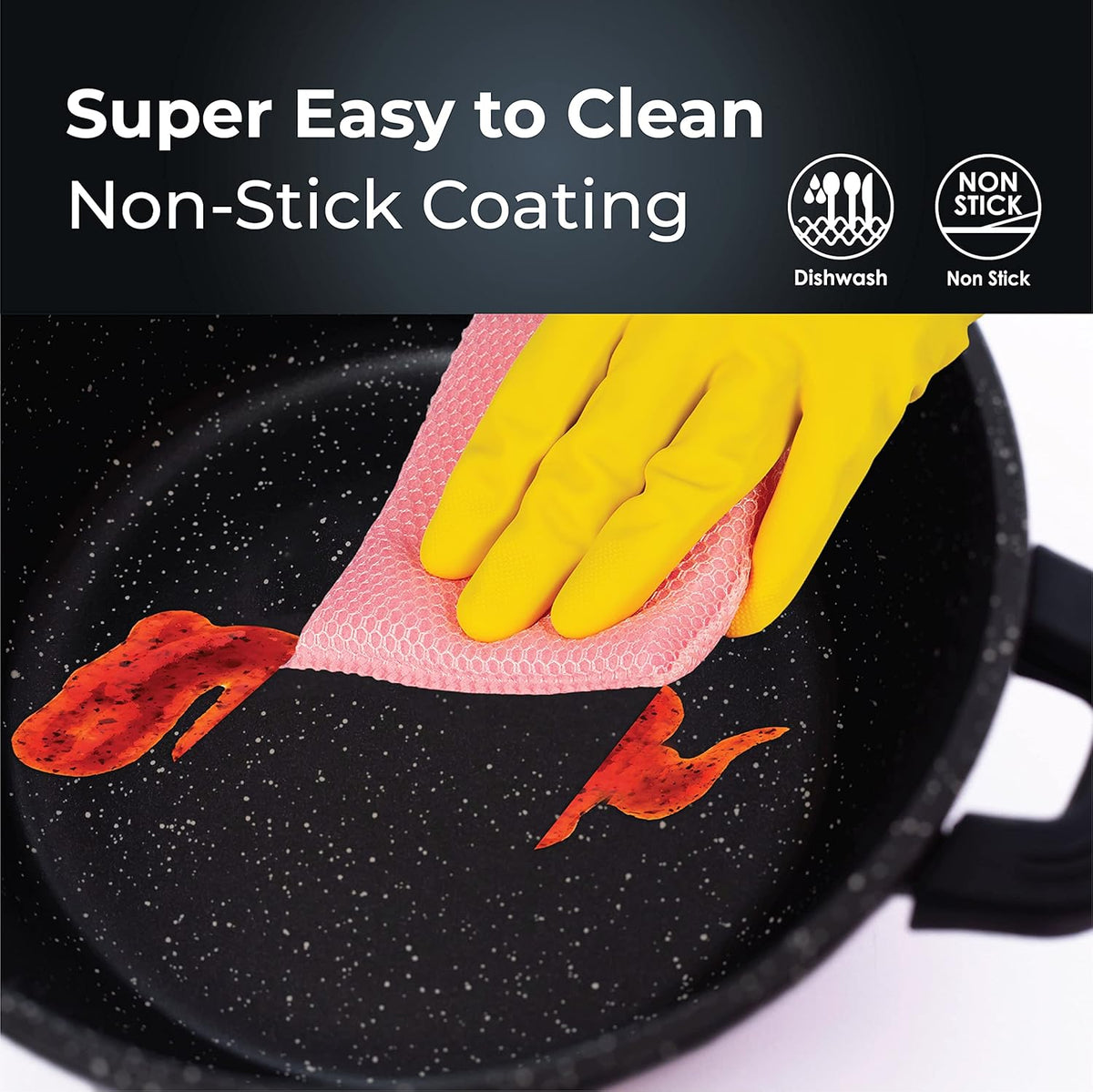 Die-Cast Aluminum Nonstick Marble Granite Cookware Set W8160