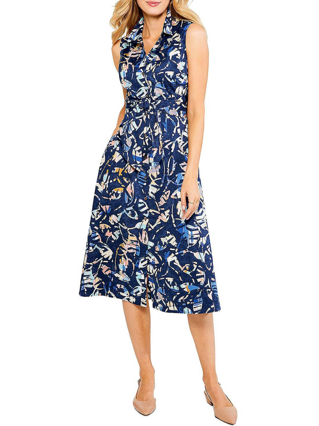 Printed Midi Shirtdress T314543