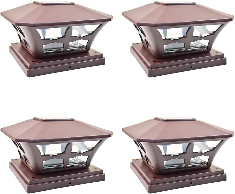 4 Pack Bronze Solar LED Post Cap Light G2805
