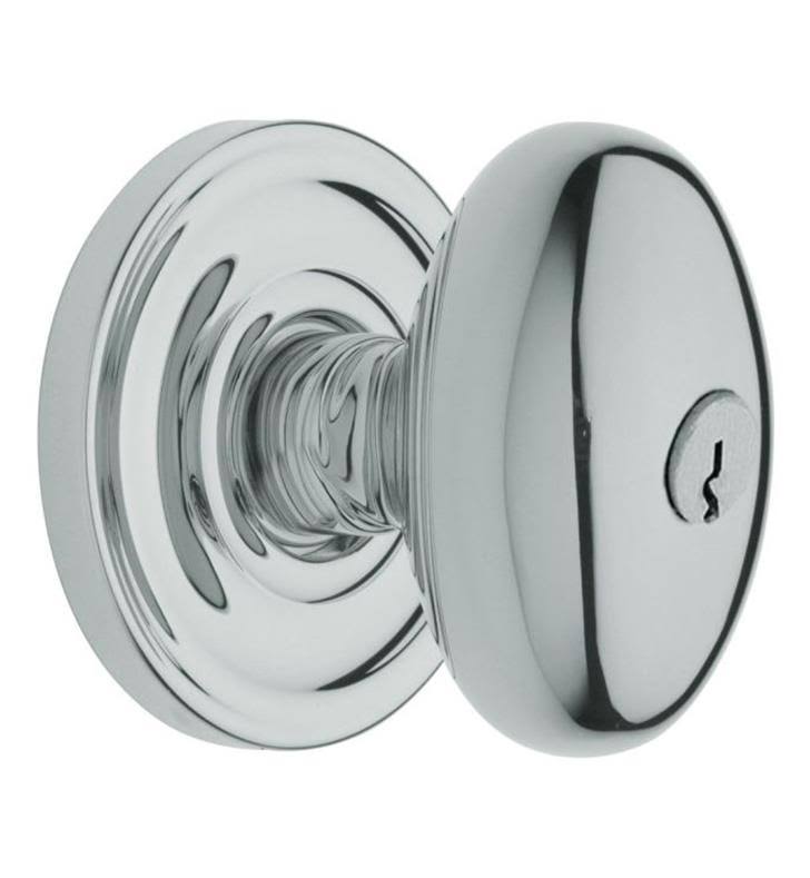 Egg Knob Keyed Entry Satin Chrome Q41174