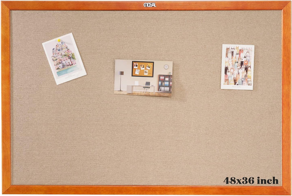 100% Wood Framed Canvas Wall Mounted Bulletin Board 48x36'' K802158