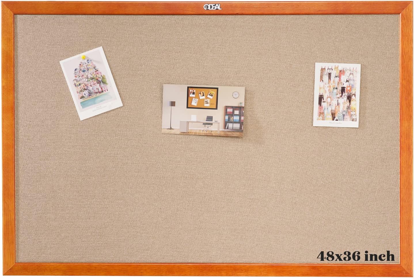100% Wood Framed Canvas Wall Mounted Bulletin Board 48x36'' K802158