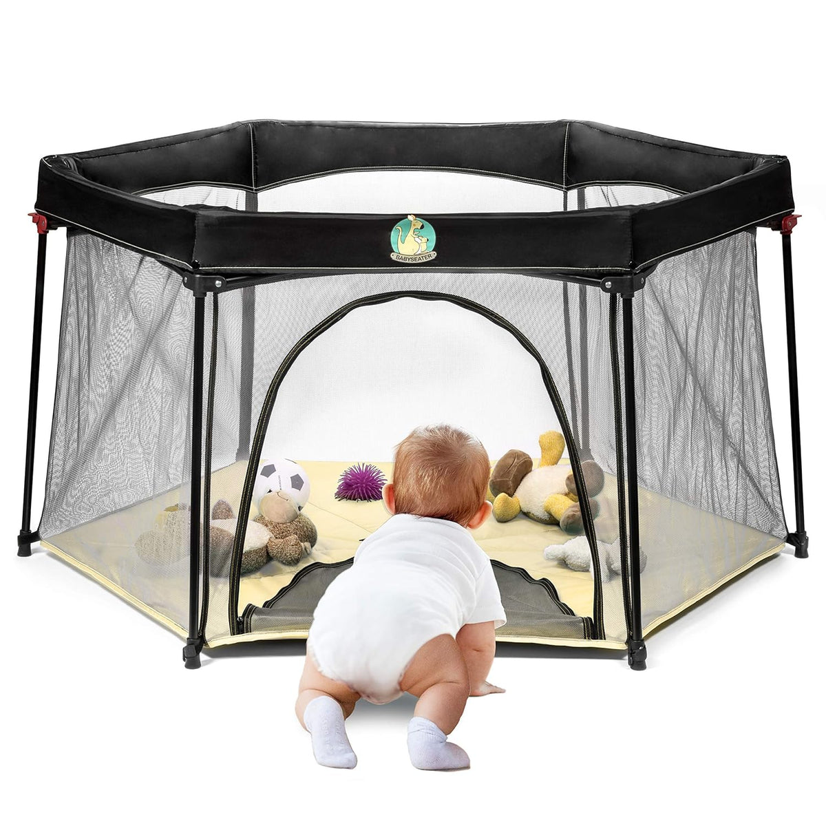 Lightweight Mesh Baby Playpen with Carrying Case (Turquoise) M481847