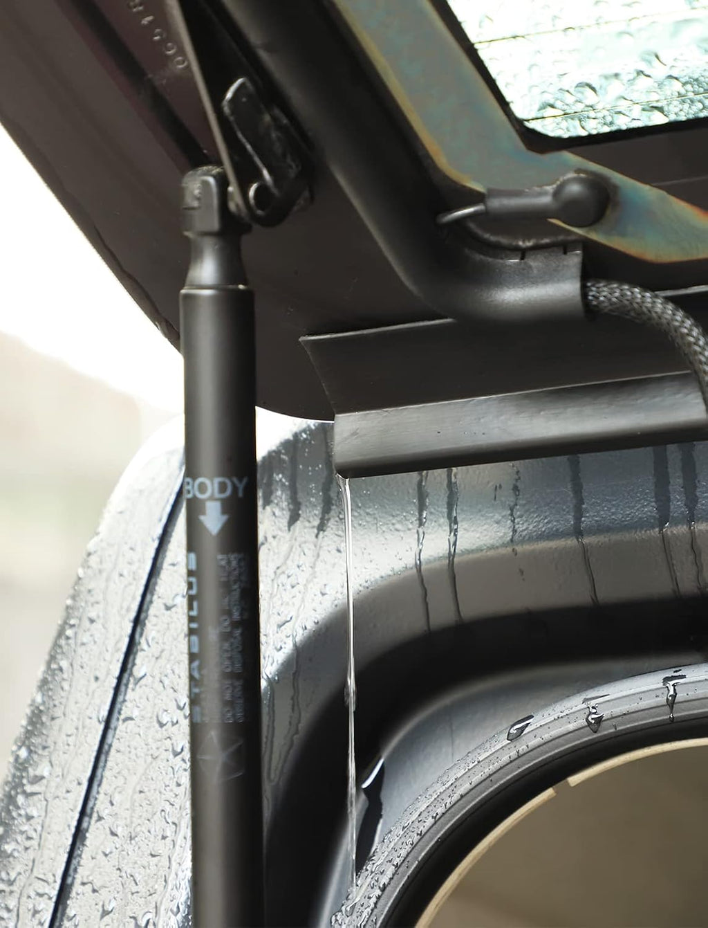 Rear Window Rain Gutter for Jeep Wrangler TJ, Black, Pack of 2 A342
