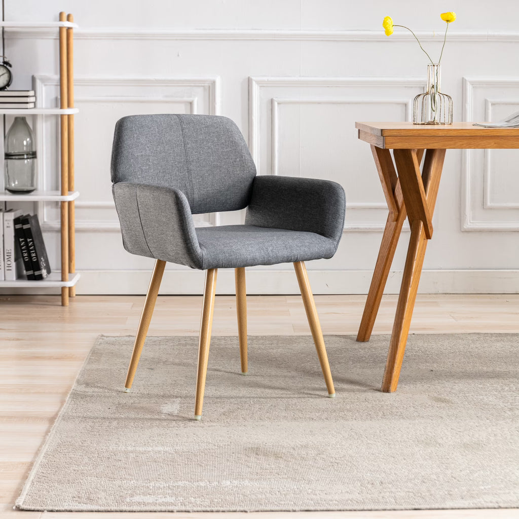 Gray Upholstered Accent Chair with Metal Legs U53466