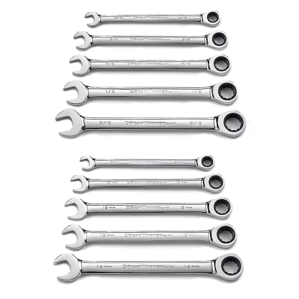 10 Pc Combination Ratcheting Wrench Set R885