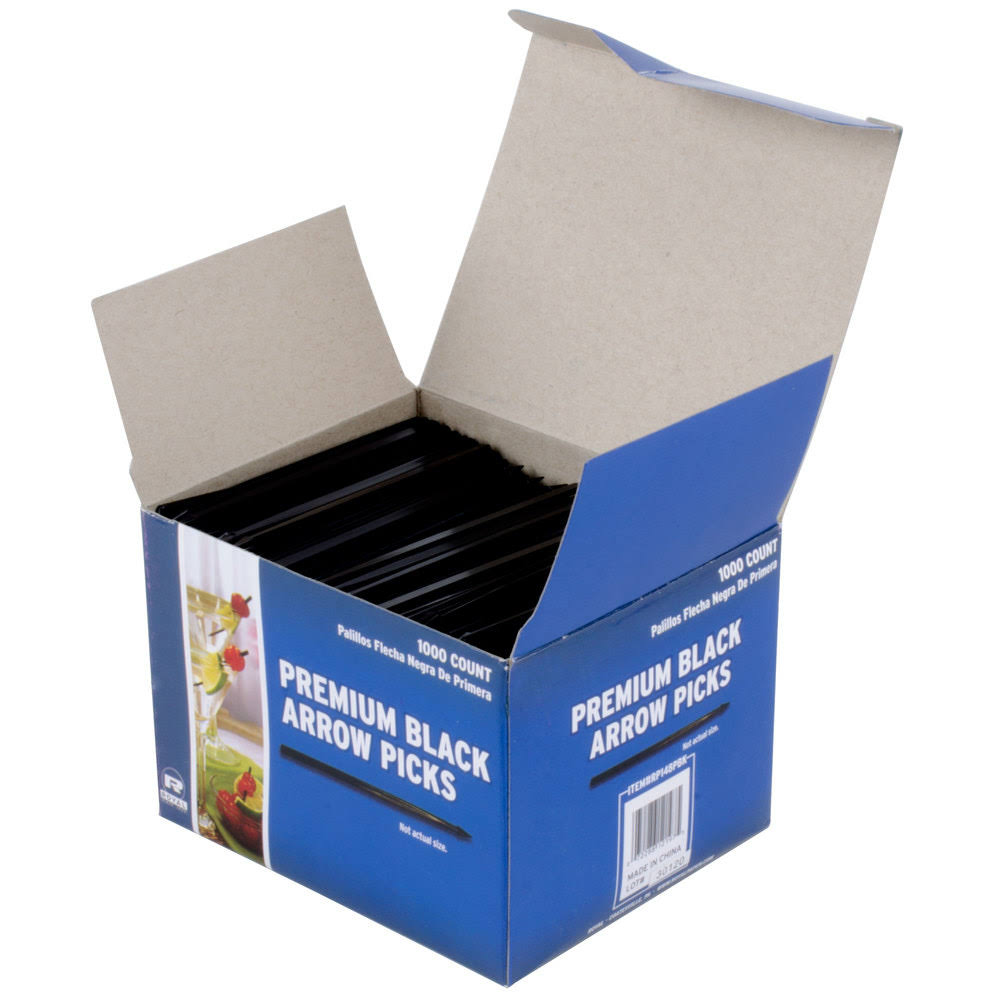 Black Plastic Arrow Picks, Case of 10,000 A731