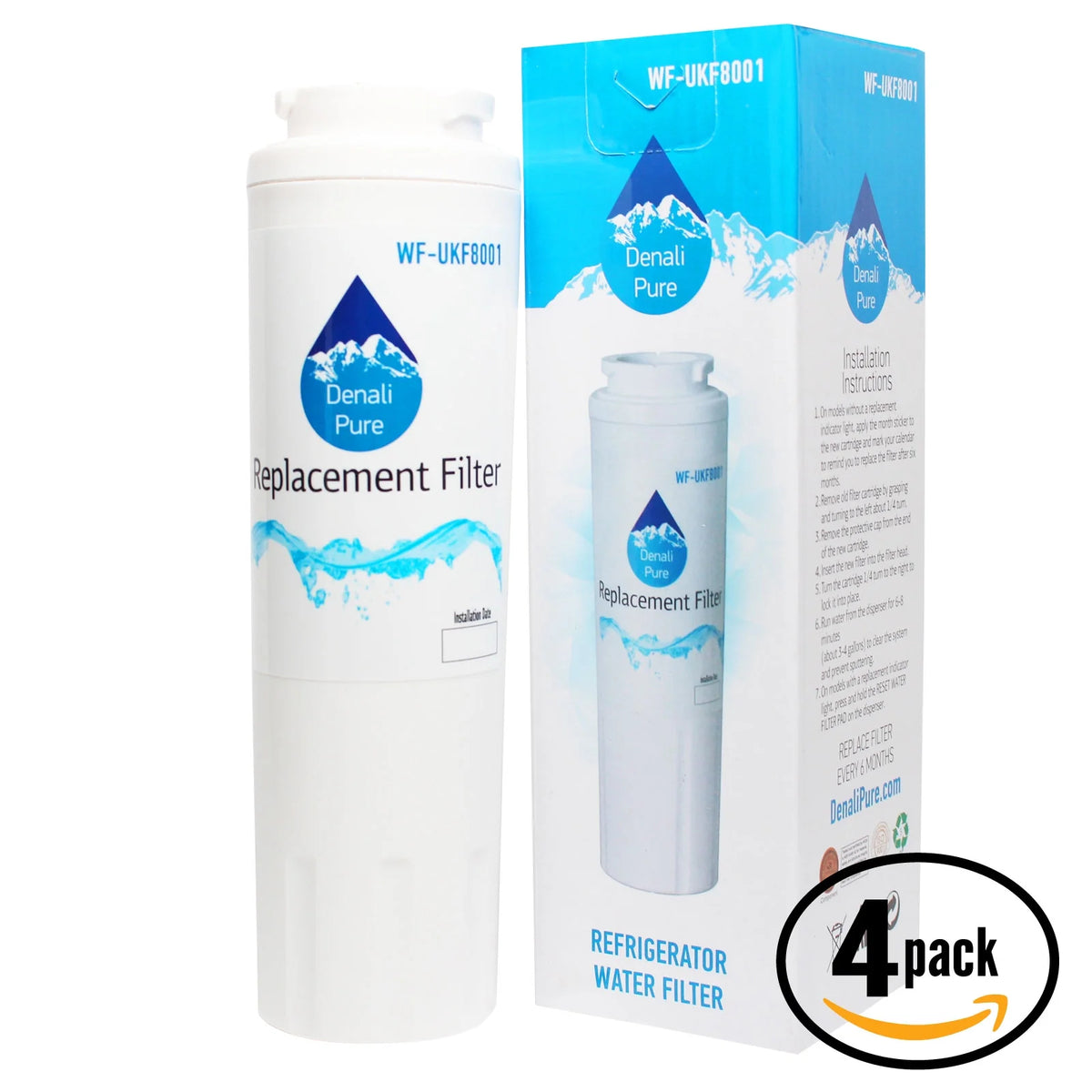 4-Pack Replacement Refrigerator Water Filter Cartridge O283