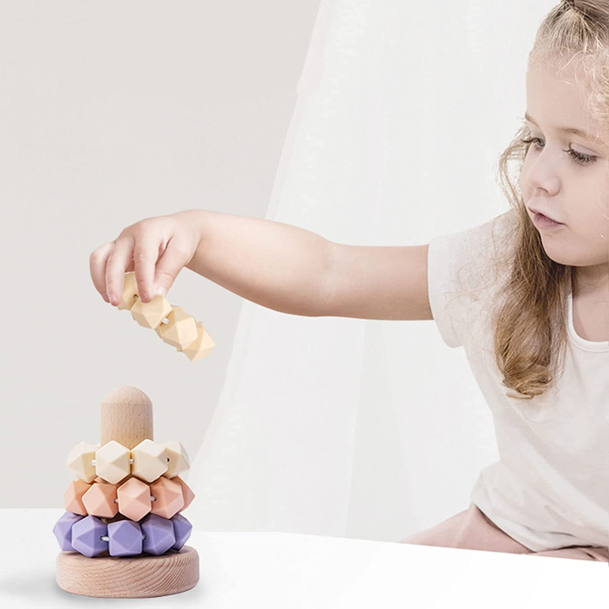 Silicone Stacking Ring Stacker Toddler Teething Toy X733060