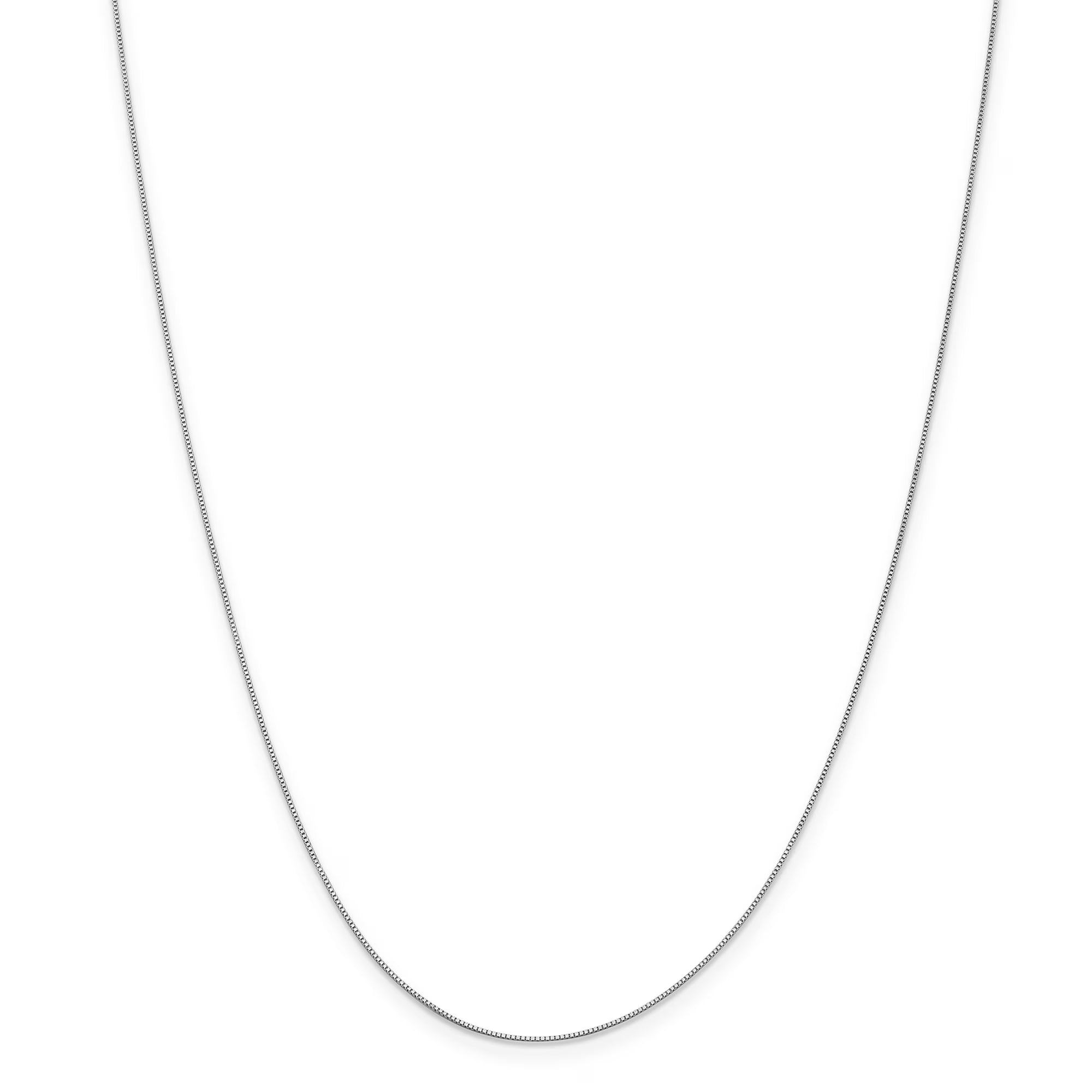 14K White Gold 16in Baby Box Necklace Chain U839