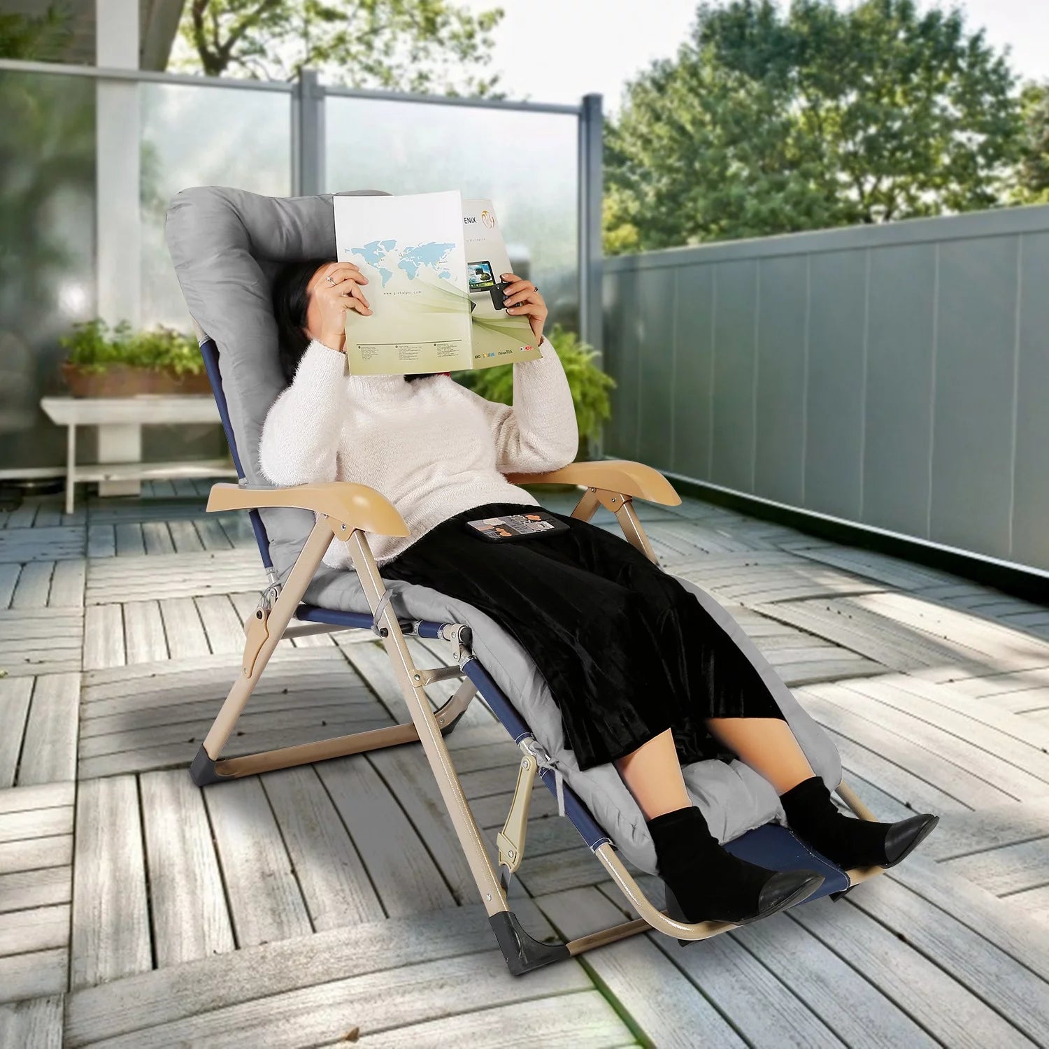 Grey Rocking Chair Cushion 67x22in N889628
