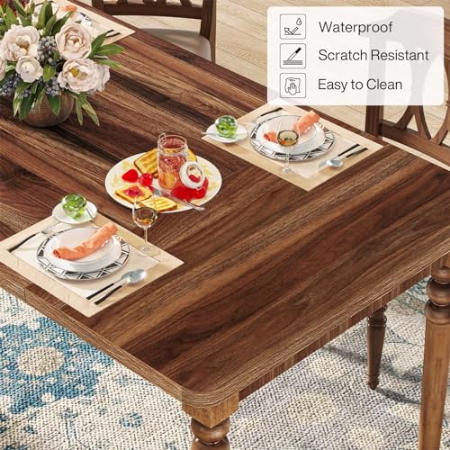 Oak Rectangular Dining Table with Wood Turned Legs, 63-Inch G1762
