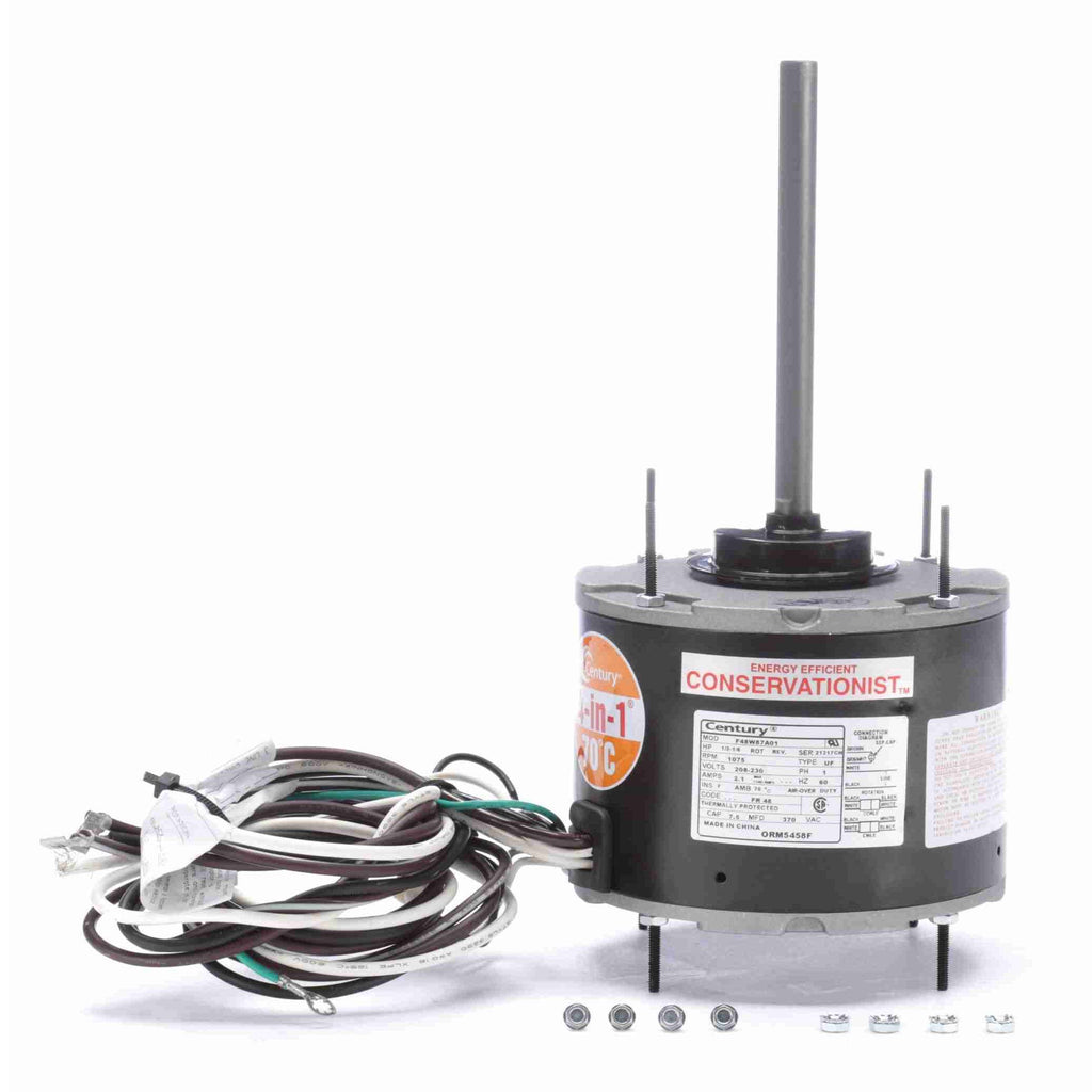 Condenser Fan Motor, 1/6 to 1/3 HP, 1075 RPM N787