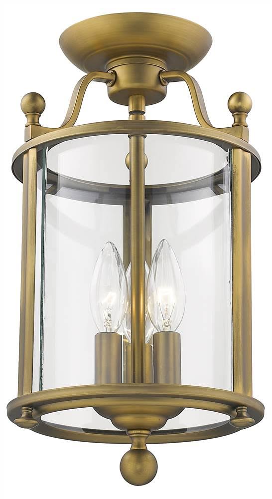 3 Light Semi-Flush Mount Heirloom Brass B162602