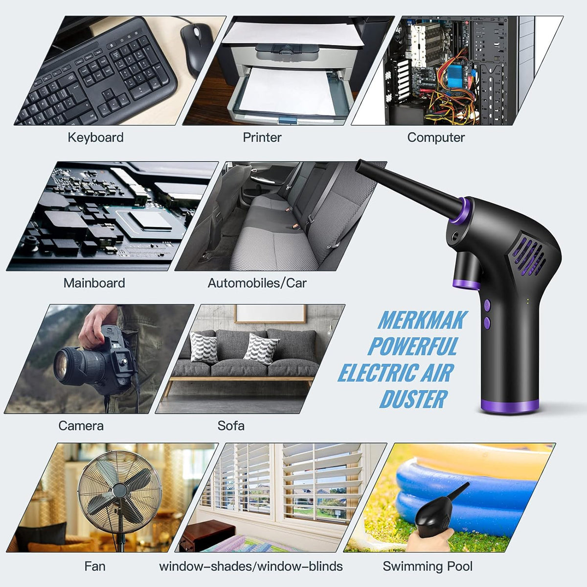 Cordless Air Duster with LED Light, Pack of 2 Q2660