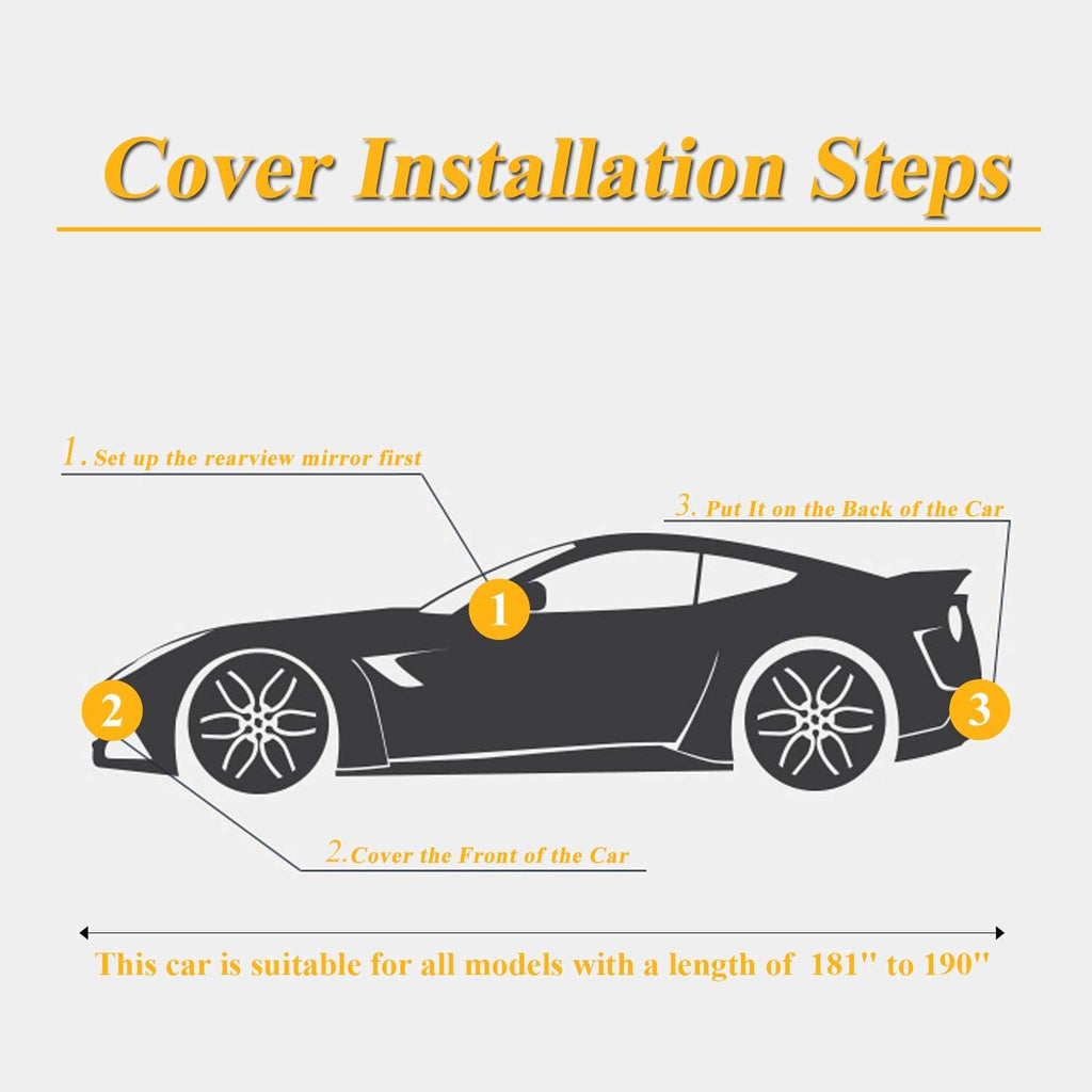 6 Layers Waterproof Hatchback Car Cover with Zipper Cotton E413