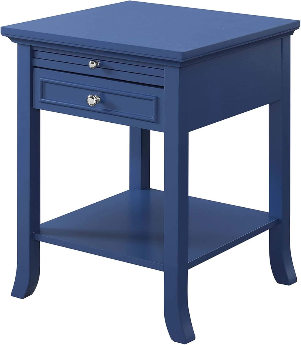 Cobalt Blue Drawer and Slide End Table X7777