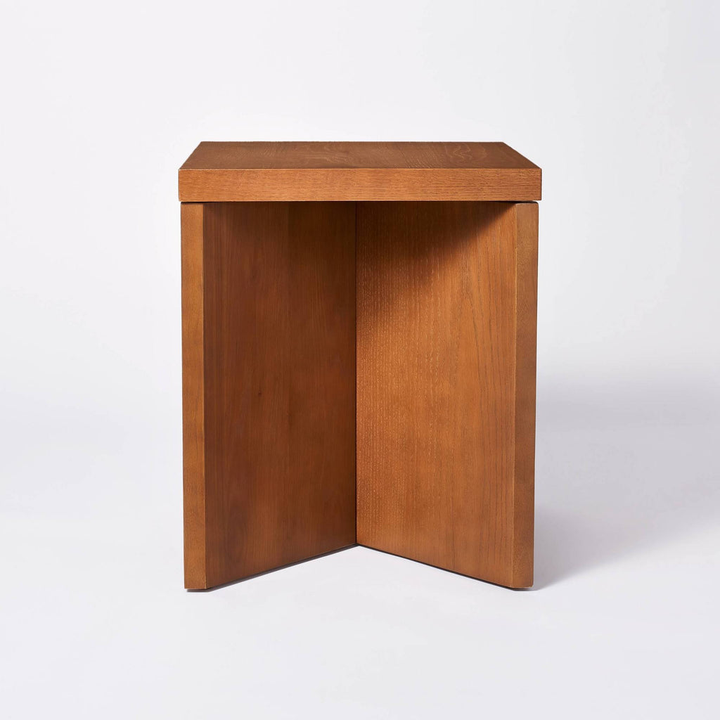 Square Wooden Accent Table Brown I409