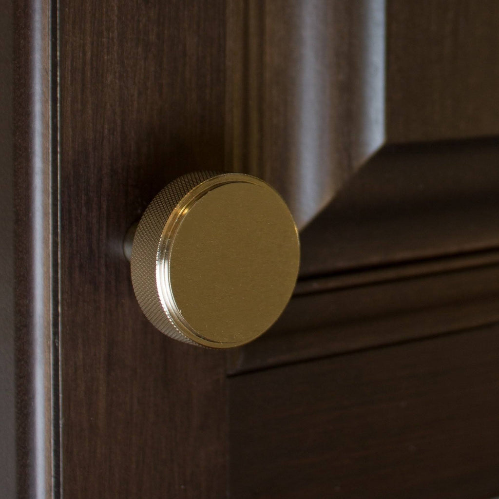 1-1/2 in. Solid Round Knurled Cabinet Knob, Satin Nickel, Pack of 10 Y433944