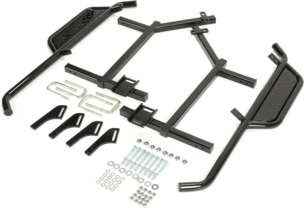 Black Steel Running Boards Set of 2 Side Step Rails X231