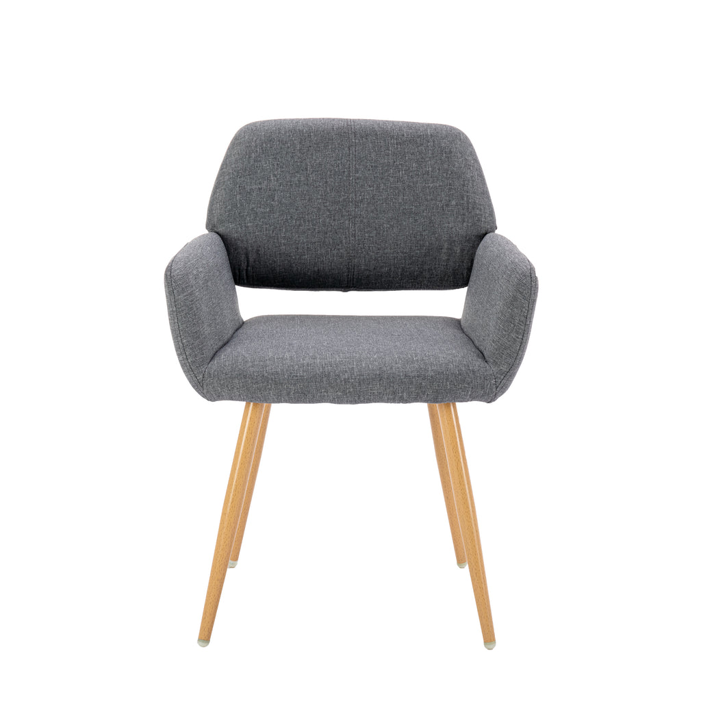 Gray Upholstered Accent Chair with Metal Legs U53466