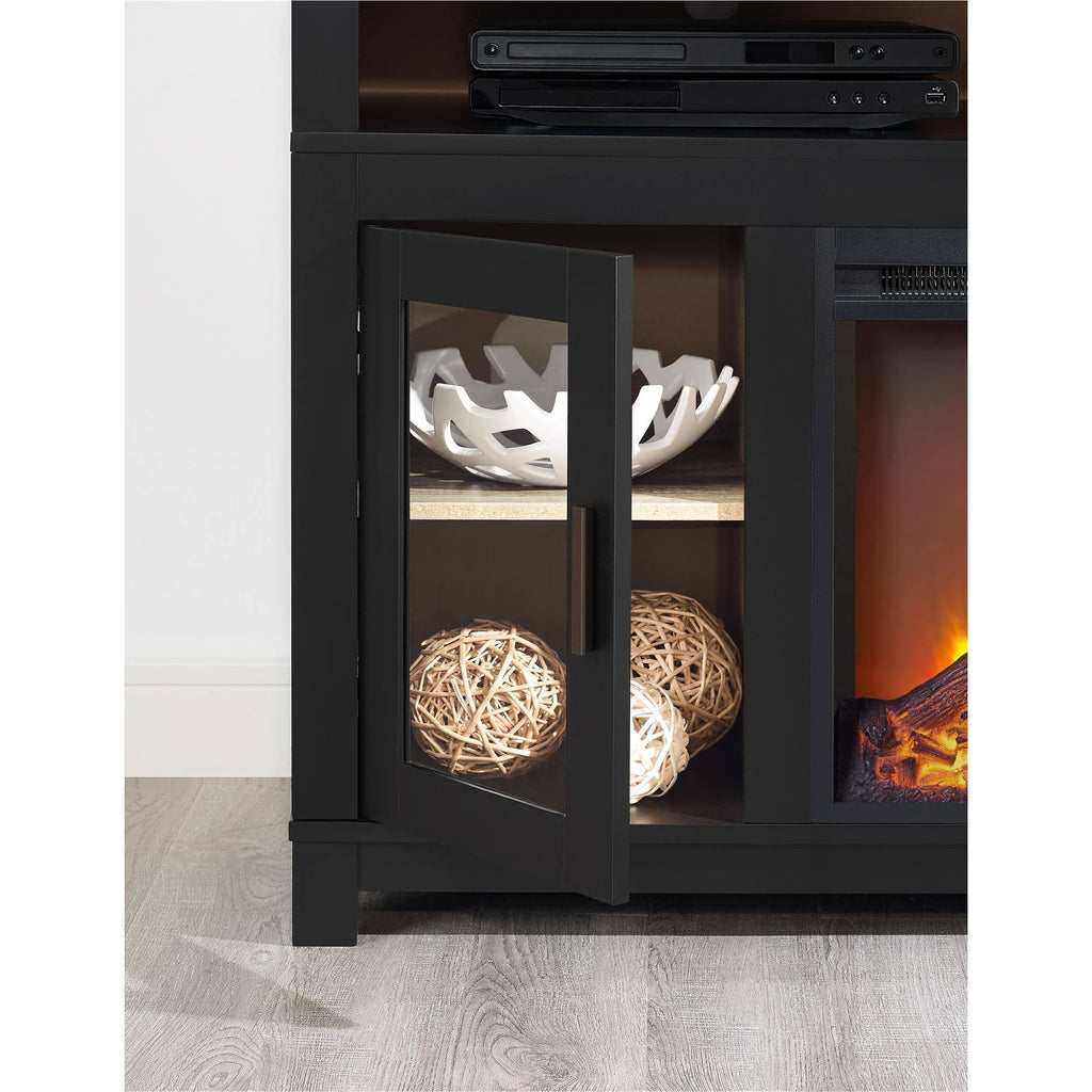 Black Electric Fireplace TV Stand F9720