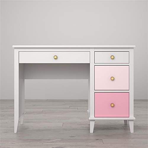 2 Piece Kids Bedroom Set with Bookcase and Desk in White and Pink P8631