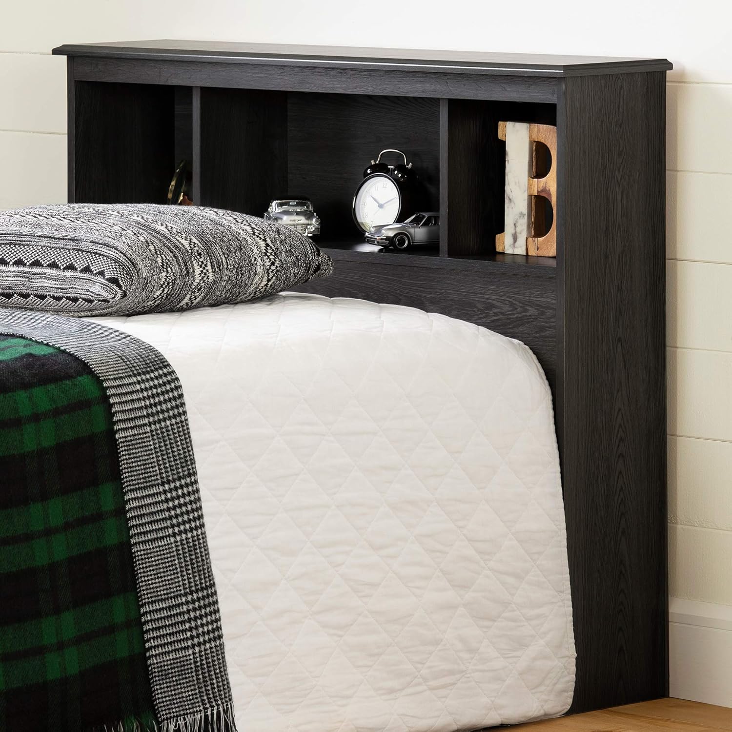 Gray Oak Twin Bookcase Headboard T36837