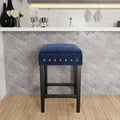 Blue Wood Backless Counter Height Stool G4167