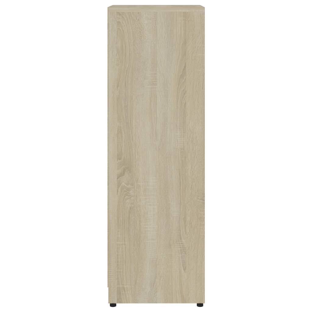 White and Sonoma Oak Bathroom Cabinet Chipboard Q11411