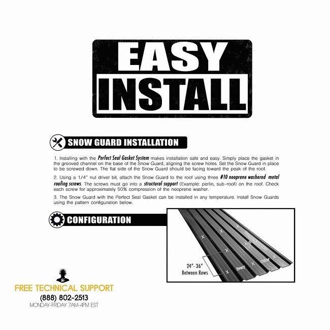 50 QTY Snow Guards with Gaskets and Screws W2695