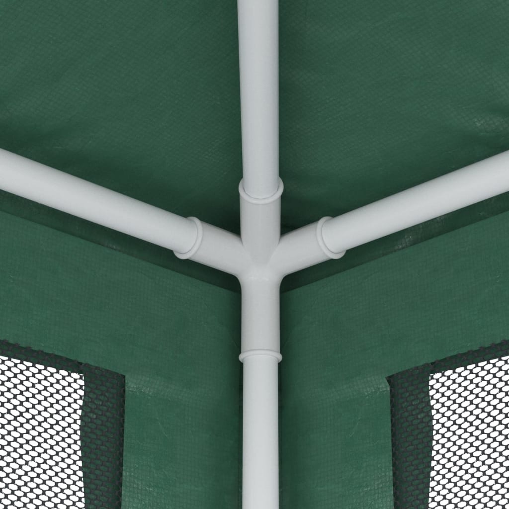 Party Tent with 8 Mesh Sidewalls Green 29.5'x13.1' HDPE I214