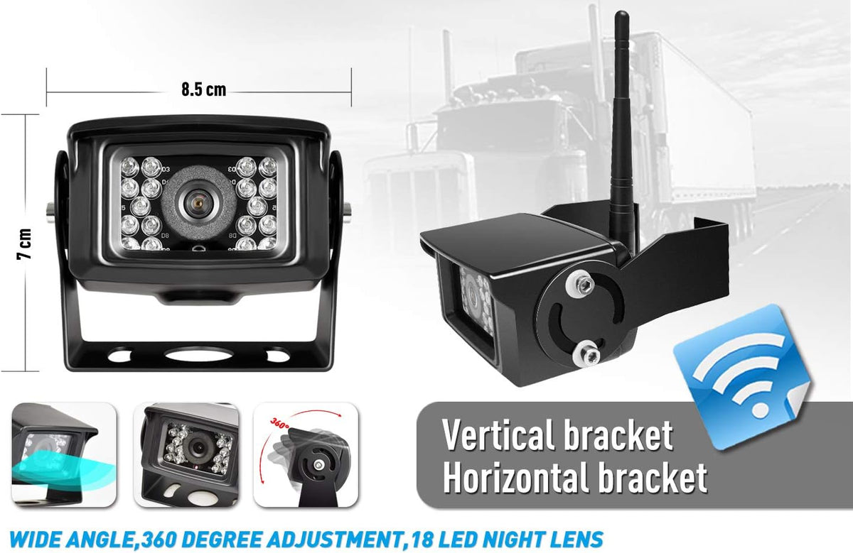 Wireless Backup Camera System Kit with 7’’ LCD Monitor H296