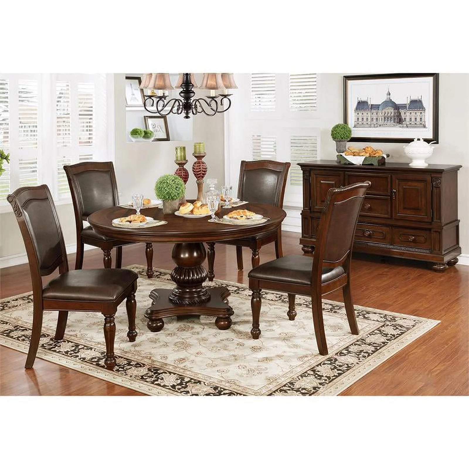 Brown Cherry Wood Side Chair (Set of 2) G405576