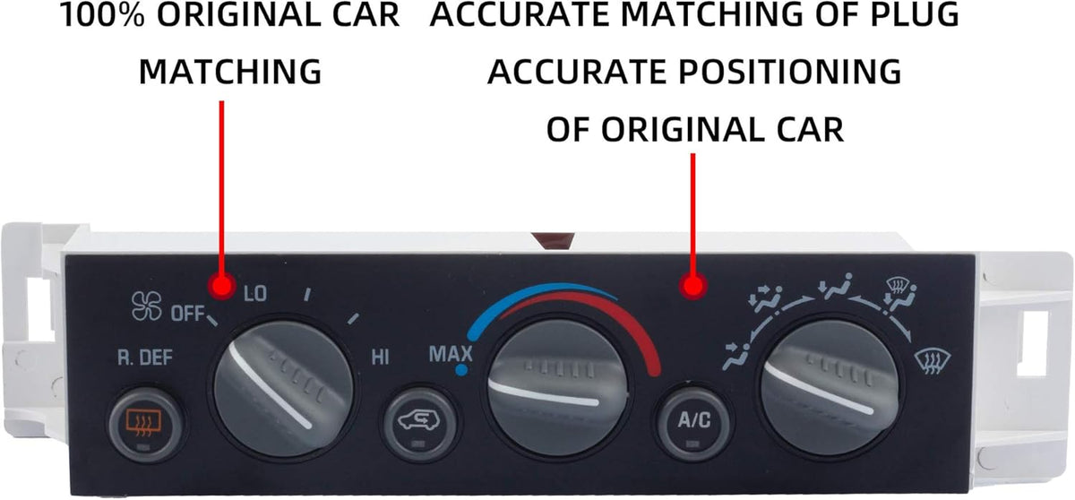 AC Heater Climate Control Panel Module with Rear Window Defogger Switch Compatible with Chevy GMC 1996-2000 Pack of 2 B608807