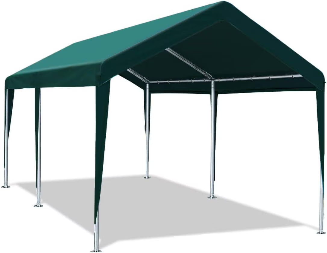 Heavy Duty Carports Car Canopy Garage Boat Shelter Party Tent, Adjustable Height from 9.5 ft to 11 ft R441