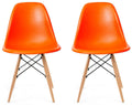 Orange Set of 2 Paris Chair with Wood Legs B213845