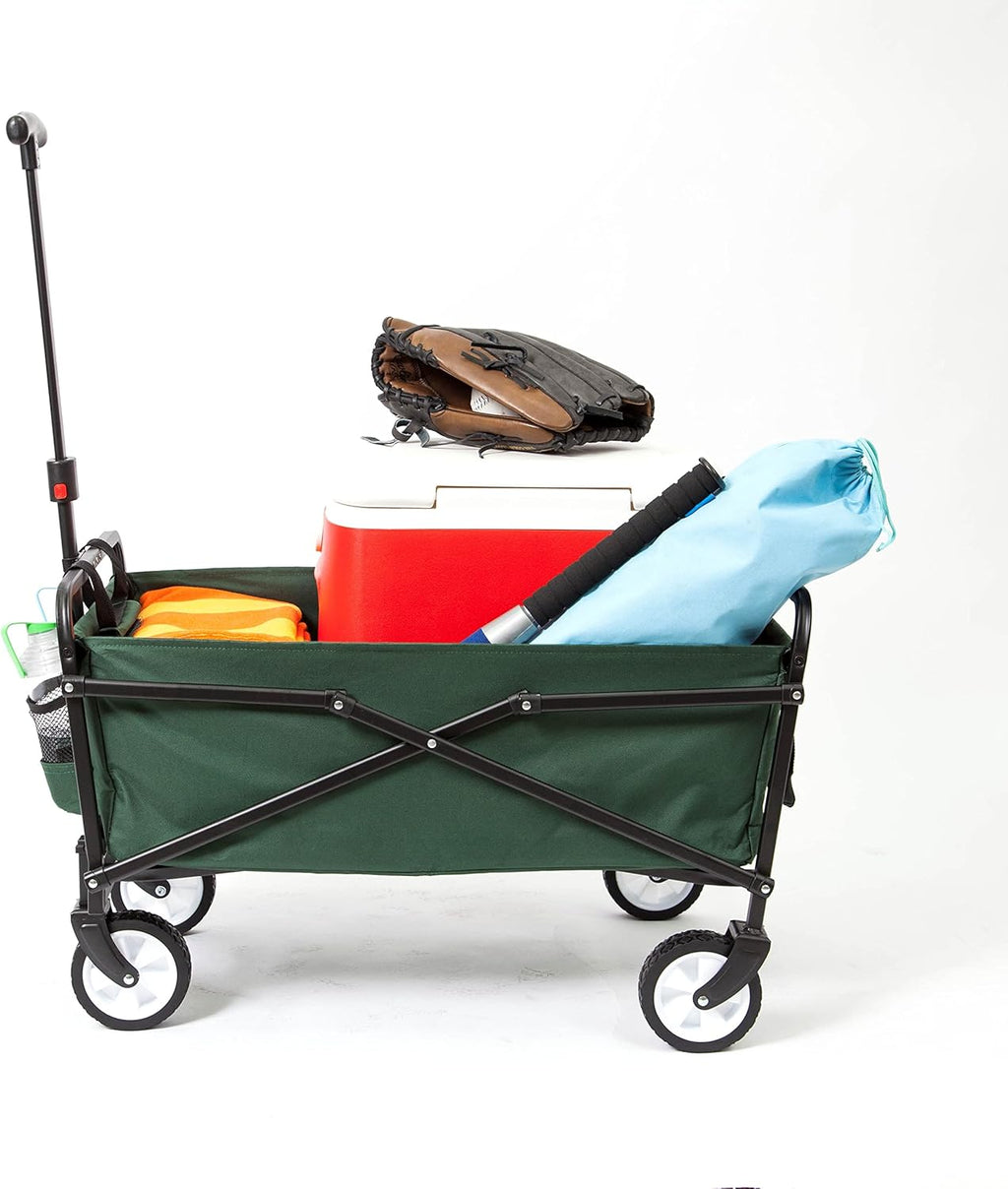 Lightweight Steel Frame Folding Utility Wagon Cart with Pockets Pack of 2 D9611