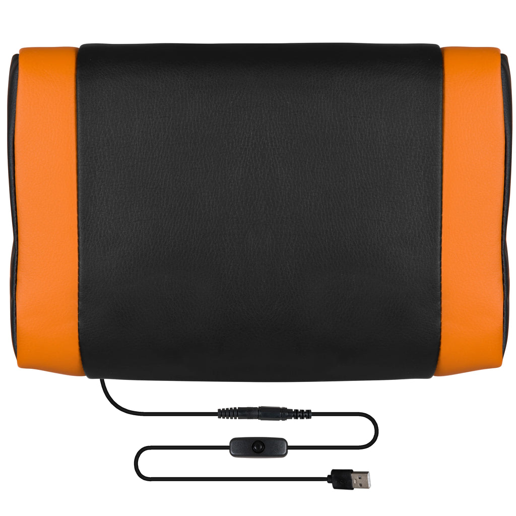 Black & Orange Gaming Chair with Footrest D64066