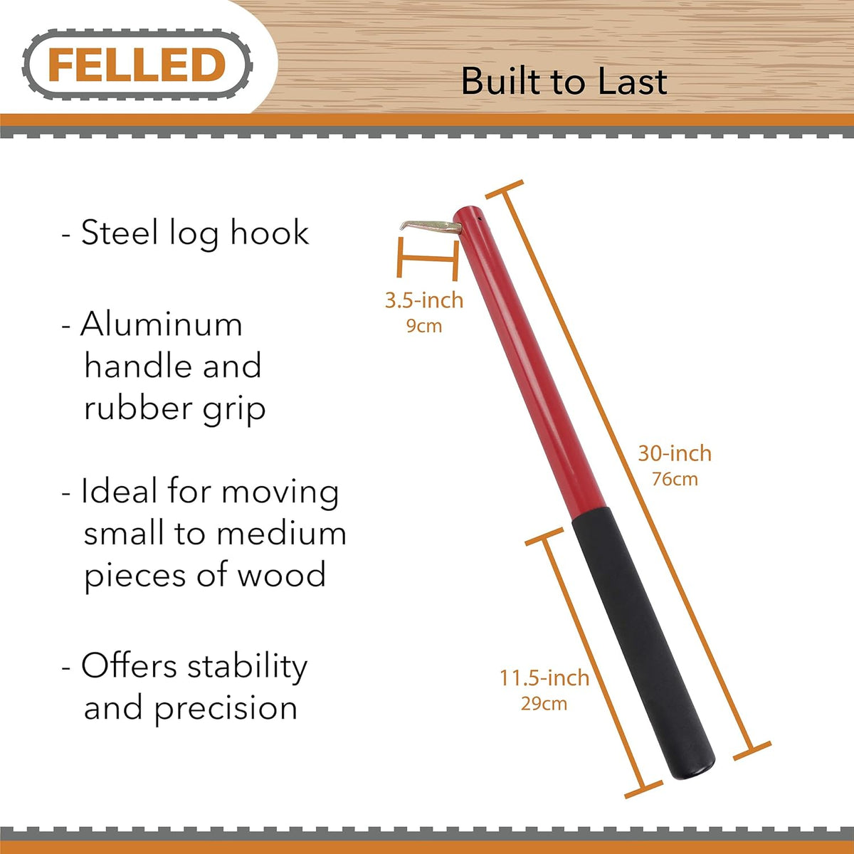 30in Log Roller Lifter with Aluminum Handle, Pack of 2 T95545