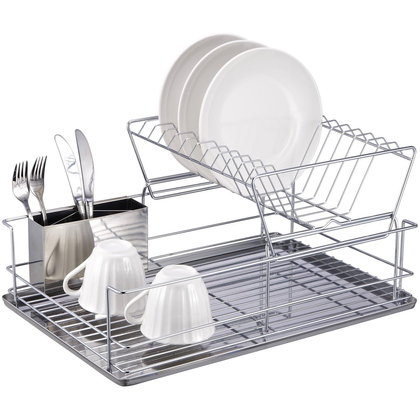 2-Tier 3 Piece Steel Dish Drainer A703