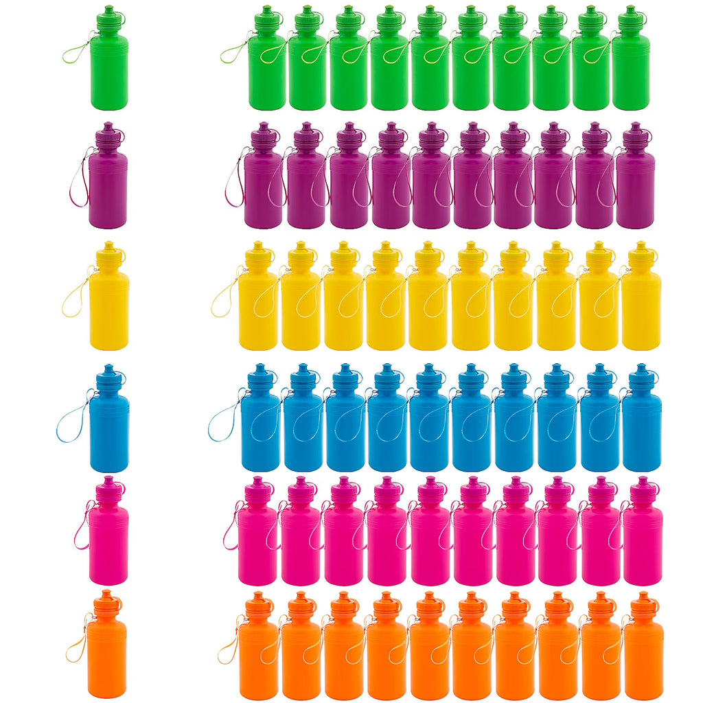 Neon Plastic Water Bottles 60 Ct P205