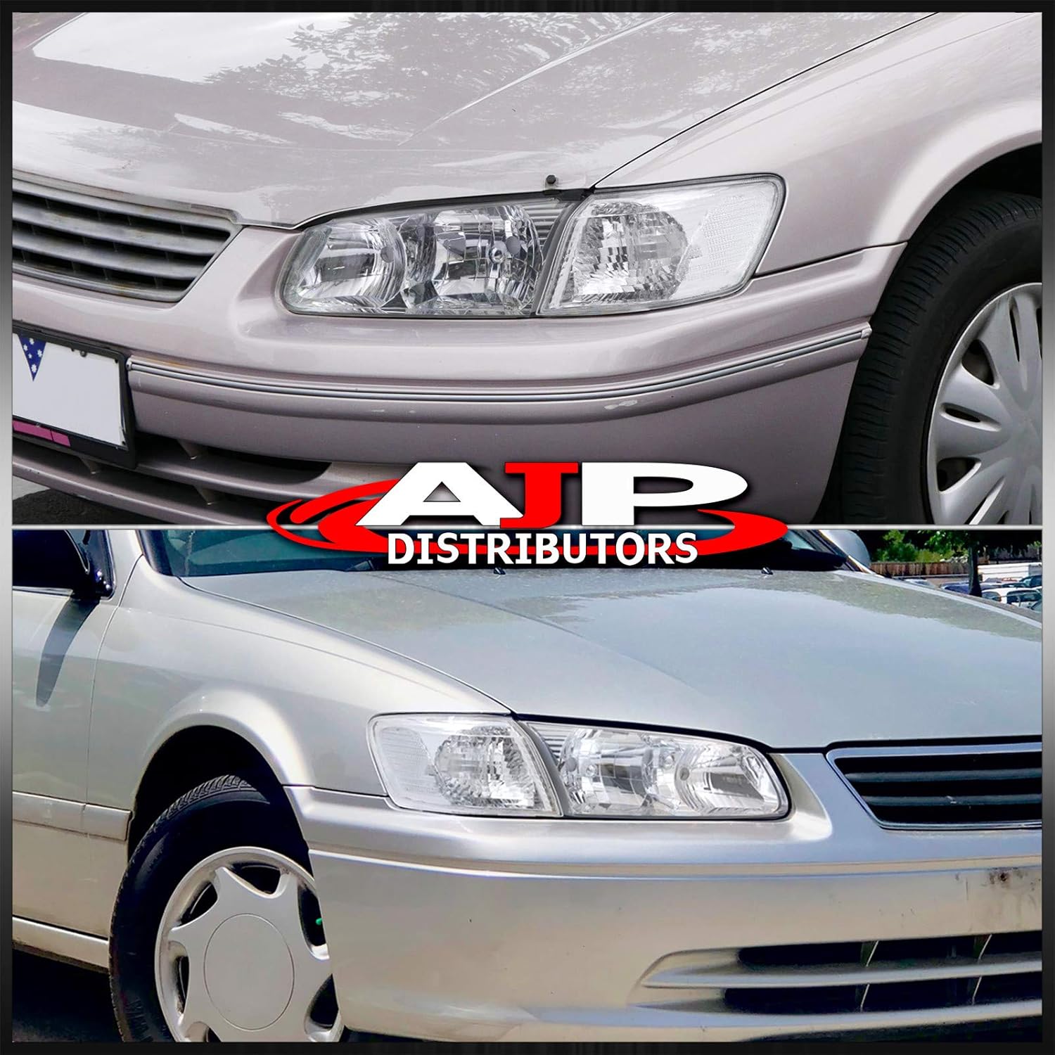 Chrome Housing Clear Lens Headlights Assembly Left Right Pair Bumper Corner Lights Lamps Set B367