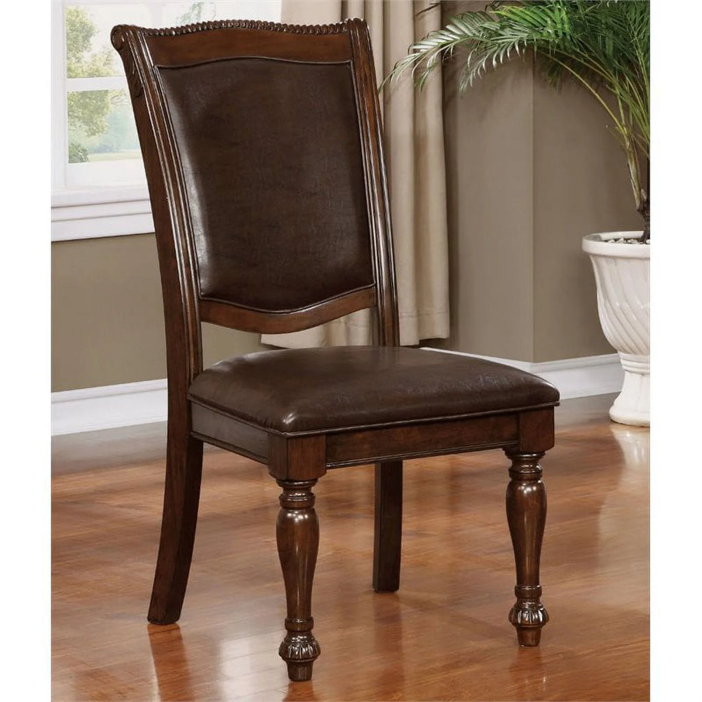 Brown Cherry Wood Side Chair (Set of 2) G405576