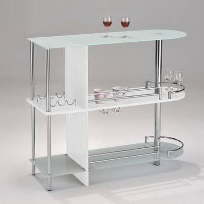 White Chrome Bar Cart P91462