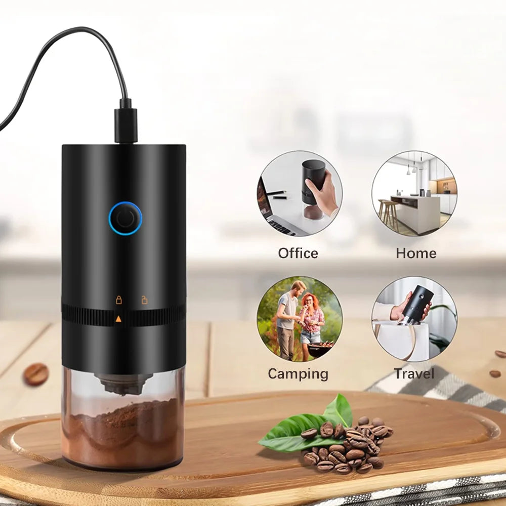 Portable Mini Electric Burr Coffee Grinder with Adjustable Coarse Fine Grinding Removable Chamber L73576