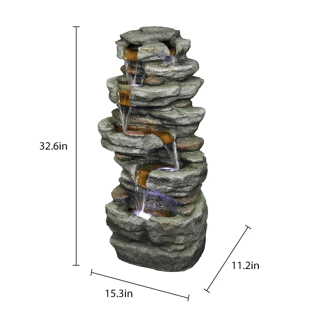 Rock Water Fountain with Led Lights B587